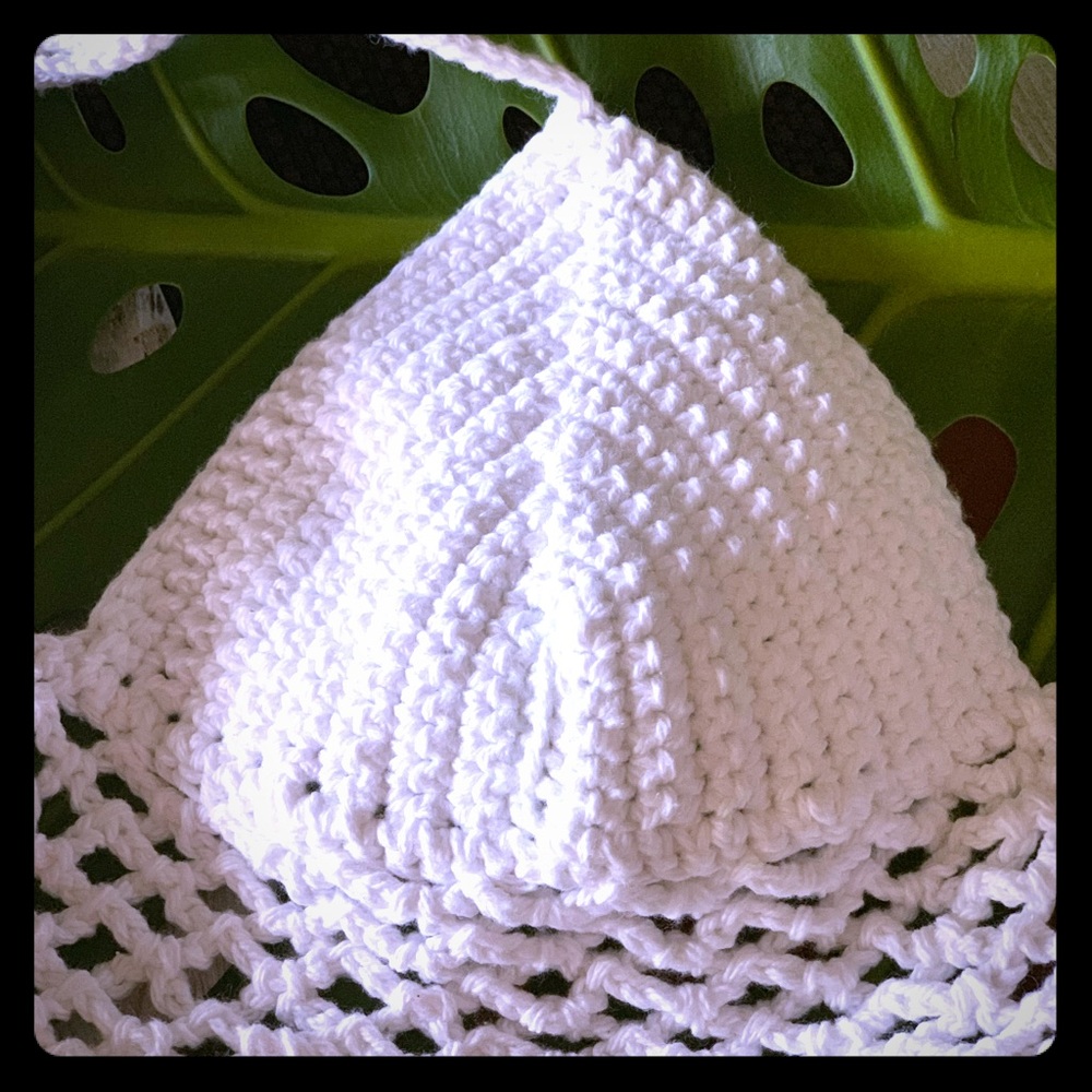 Boho-Chic Angel White Crochet Bikini Top